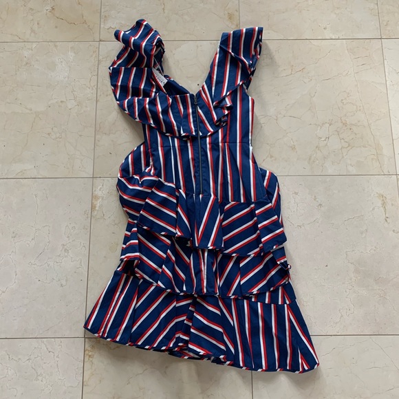Alice + Olivia NWT $595 Collegiate Stripes Dress - Picture 4 of 6